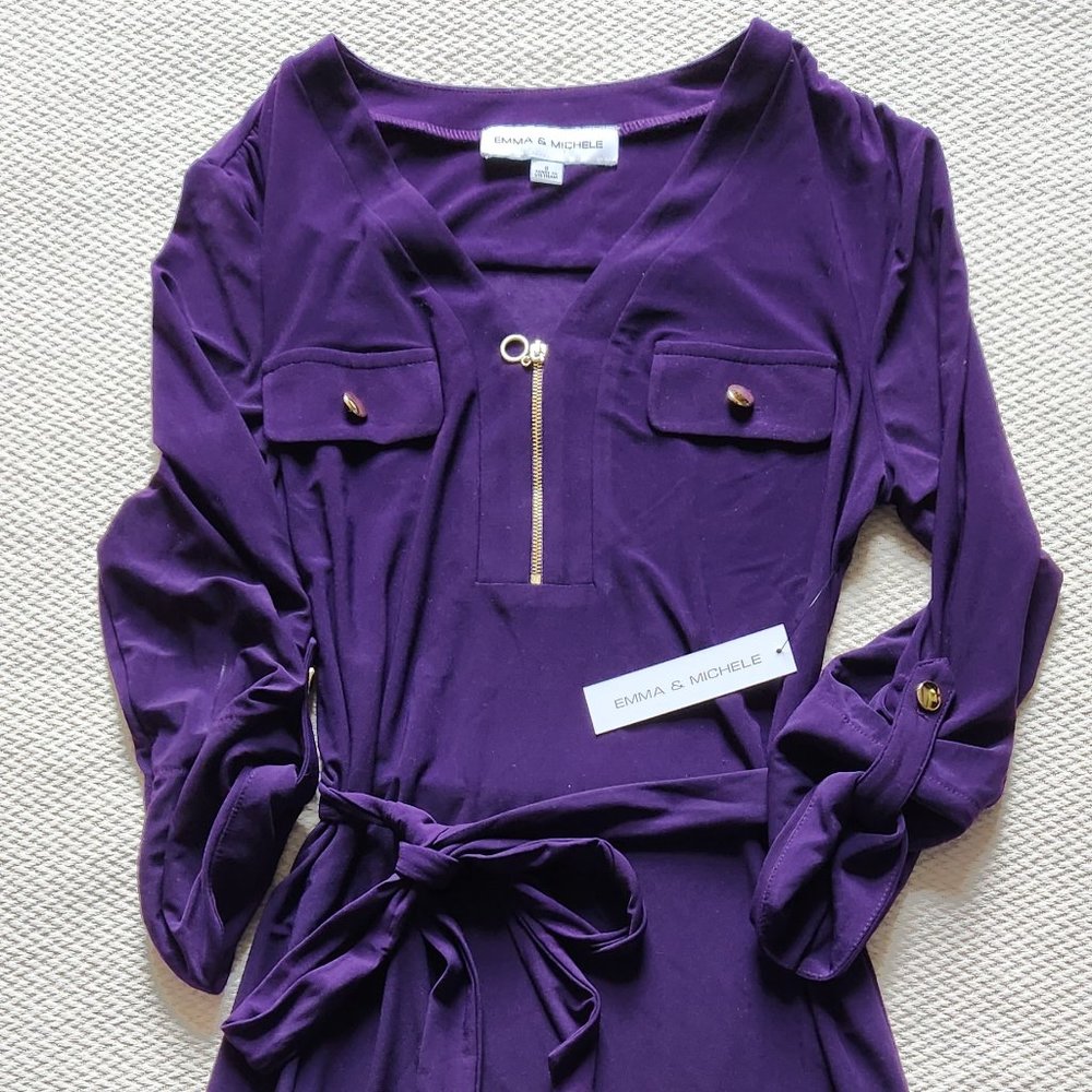 Emma & Michele Dark Plum shirt dress S